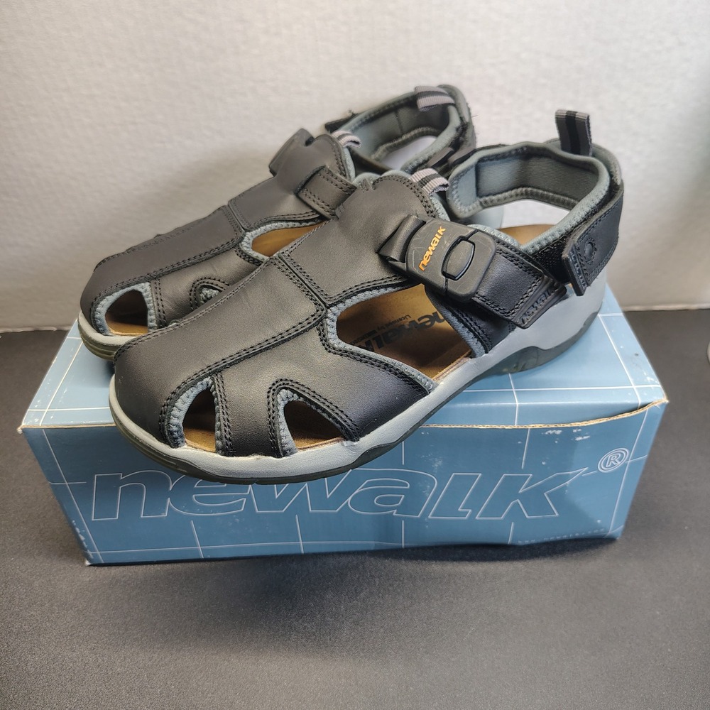 Newalk Earth Walking Sandals Kids 38 Black Leather Birkenstock Fisherman